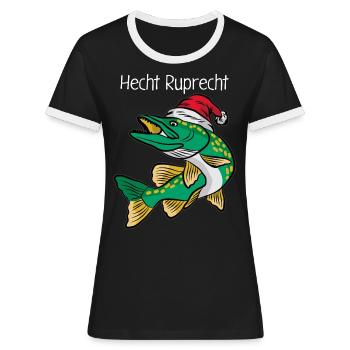 Hecht Ruprecht - Frauen Kontrast-T-Shirt - Schwarz/Weiß - Vorne - Selfina (174cm)