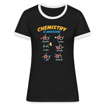 Chemistry Is Awesome - Frauen Kontrast-T-Shirt - Schwarz/Weiß - Vorne - Selfina (174cm)