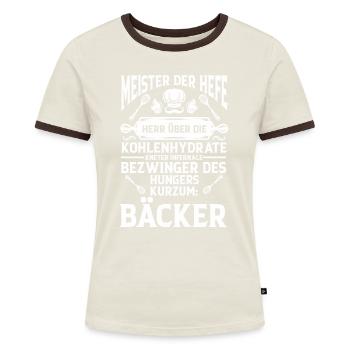 Meister Bäcker Bäckerei Brot Geburtstag Weihnacht - Frauen Kontrast-T-Shirt - Blau/Weiß - Vorne