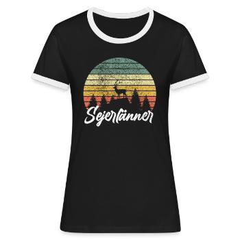 Sejerlänner - Siegen Wittgenstein Siegerland - Frauen Kontrast-T-Shirt - Schwarz/Weiß - Vorne - Selfina (174cm)