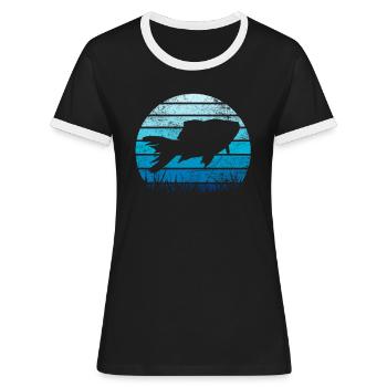 Fisch Aquarium - Frauen Kontrast-T-Shirt - Schwarz/Weiß - Vorne - Selfina (174cm)