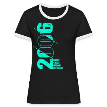 Legendary Original - Vintage 2006 - Birthday - Women's Ringer T-Shirt - black/white - Front - Selfina (174cm)