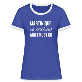 Martinique - Women's Ringer T-Shirt - blue/white - Front
