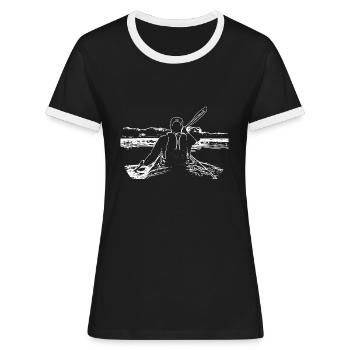 Kajak - Frauen Kontrast-T-Shirt - Schwarz/Weiß - Vorne - Selfina (174cm)