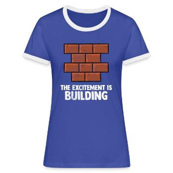 Bricklayer - Women's Ringer T-Shirt - blue/white - Front