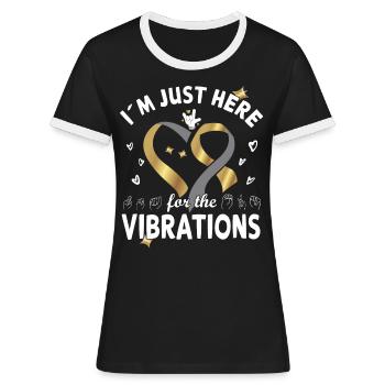 Schwerhörig Gehörlosen Gebärtensprache - Frauen Kontrast-T-Shirt - Schwarz/Weiß - Vorne - Selfina (174cm)