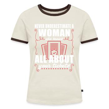 Des choses drôles pour les agents d’assurance - T-shirt contrasté Femme - bleu/blanc - Devant