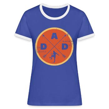 Gift Man Football Dad Humorous Football - Women's Ringer T-Shirt - blue/white - Front