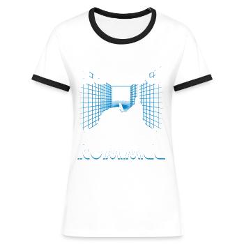 "Ich fahre Elektrisch" Autoscooter - Frauen Kontrast-T-Shirt - Blau/Weiß - Vorne
