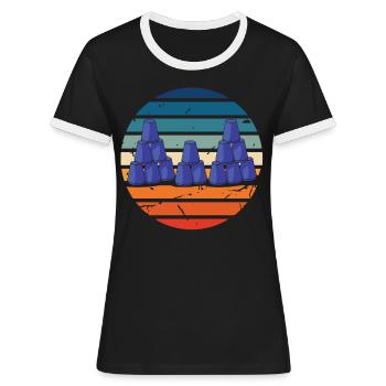 Empilage de gobelets Speed Stacker - T-shirt contrasté Femme - noir/blanc - Devant - Selfina (174cm)