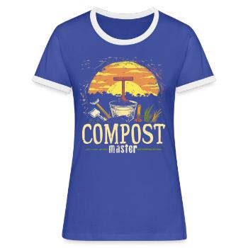 Permakultur Lebensmittel Compost - Frauen Kontrast-T-Shirt - Blau/Weiß - Vorne
