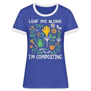 Organic Farmer Permaculture Food Forest - Frauen Kontrast-T-Shirt - Blau/Weiß - Vorne