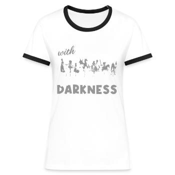 Hand Shadow Puppet Show Puppets - Women's Ringer T-Shirt - blue/white - Front