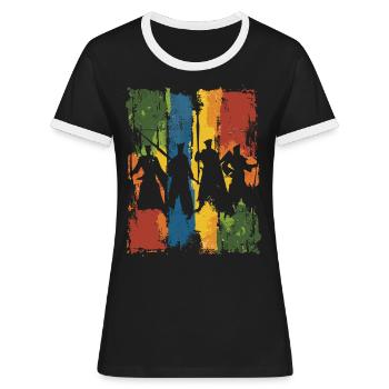 Arnis Eskrima Kali Fma - Women's Ringer T-Shirt - black/white - Front - Selfina (174cm)