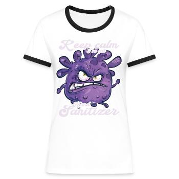 Hand sanitizer Hand washing - Women's Ringer T-Shirt - blue/white - Front