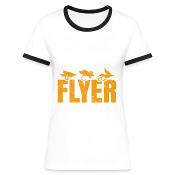 Fliegenbinden Fliegenfischen - Frauen Kontrast-T-Shirt - Blau/Weiß - Vorne