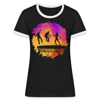 Trampoline - T-shirt contrasté Femme - noir/blanc - Devant - Selfina (174cm)