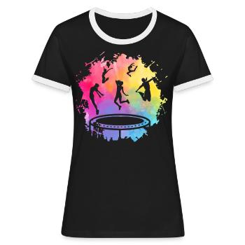 Trampoline - T-shirt contrasté Femme - noir/blanc - Devant - Selfina (174cm)