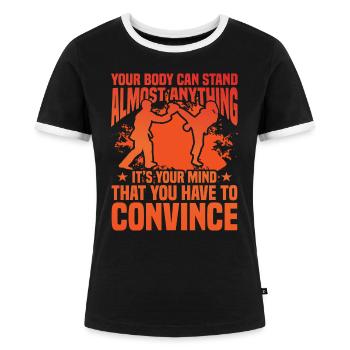 Taekwondo - Frauen Kontrast-T-Shirt - Schwarz/Weiß - Vorne - Selfina (174cm)