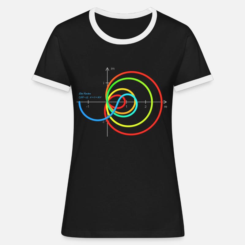 Zeta - Re=1/2 - with coordinates - lines - Women's Ringer T-Shirt - black/white