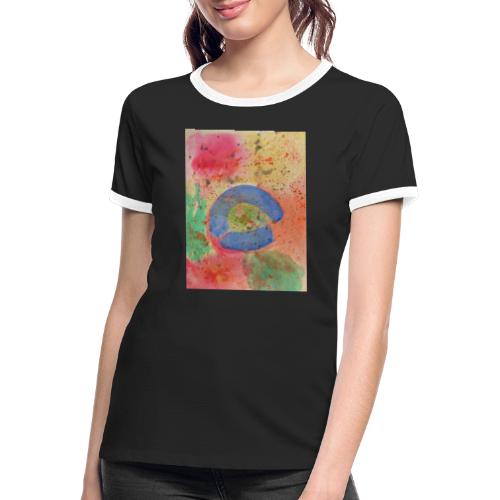 Abstrakte Kunst Motiv 2 - Frauen Kontrast-T-Shirt