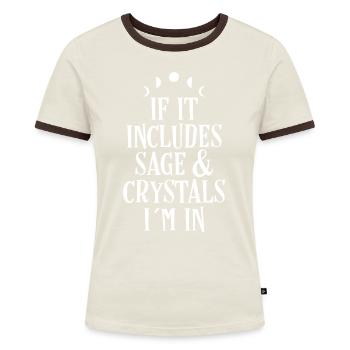 Hexe - Frauen Kontrast-T-Shirt - Blau/Weiß - Vorne