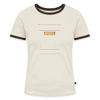 Oldtimer Oktober 1954 Geburtstag Geschenk - Frauen Kontrast-T-Shirt - Blau/Weiß - Vorne