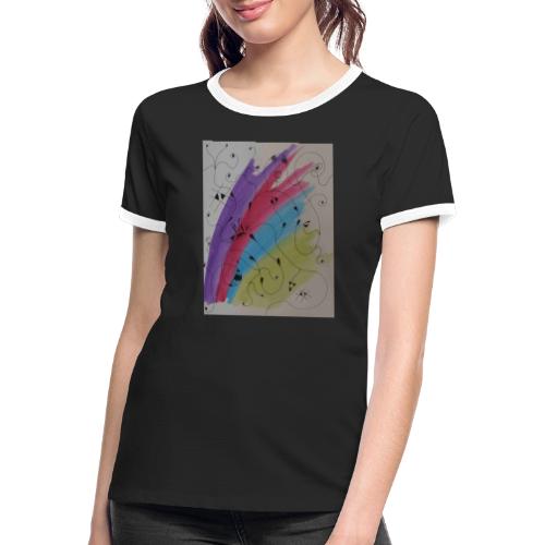 Abstrakte Kunst Motiv 6 - Frauen Kontrast-T-Shirt