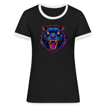 Animal hurlant - T-shirt contrasté Femme - noir/blanc - Devant - Selfina (174cm)