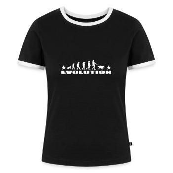 Hund - Frauen Kontrast-T-Shirt - Schwarz/Weiß - Vorne - Selfina (174cm)