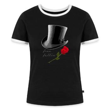Free Fallin - Frauen Kontrast-T-Shirt - Schwarz/Weiß - Vorne - Selfina (174cm)
