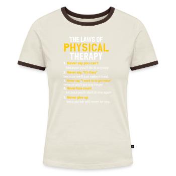 Physical Therapy T- shirts - Women's Ringer T-Shirt - blue/white - Front