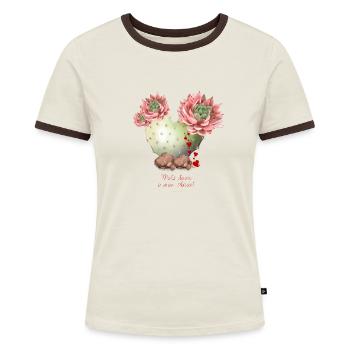 Süße Worte an meinen Geliebten - Frauen Kontrast-T-Shirt - Blau/Weiß - Vorne