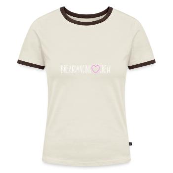 Breakdancing Crew Herz - Frauen Kontrast-T-Shirt - Blau/Weiß - Vorne