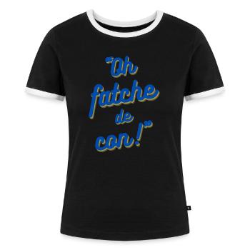 oh fatche - T-shirt contrasté Femme - noir/blanc - Devant - Selfina (174cm)