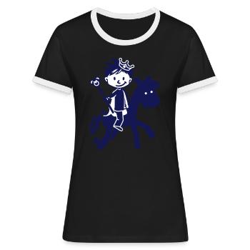 Kleiner Prinz - Little Prince - Women's Ringer T-Shirt - black/white - Front - Selfina (174cm)