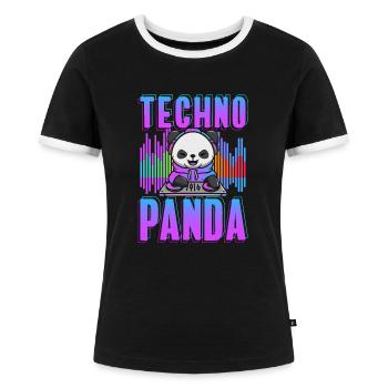 Rave Rave Music Electro Party - T-shirt contrasté Femme - noir/blanc - Devant - Selfina (174cm)