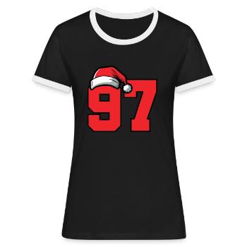 97 Numéro Noël - T-shirt contrasté Femme - noir/blanc - Devant - Selfina (174cm)
