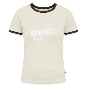 Eishockey Fan Ausrüstung Geschenkidee Spiel - Frauen Kontrast-T-Shirt - Blau/Weiß - Vorne