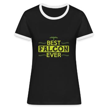 Meilleure fauconnerie Falcon - T-shirt contrasté Femme - noir/blanc - Devant - Selfina (174cm)