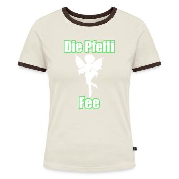 Die Pfeffi Fee - Frauen Kontrast-T-Shirt - Blau/Weiß - Vorne