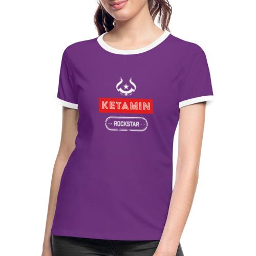 KETAMIN Rock Star - White/Red - Modern - Women's Ringer T-Shirt