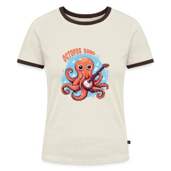 octopus band - Women's Ringer T-Shirt - blue/white - Front