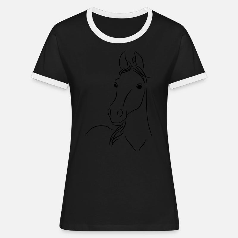 Fohlen01 - Women's Ringer T-Shirt - black/white