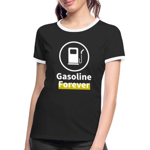 Benzyna na zawsze - Koszulka damska z kontrastowymi wstawkami