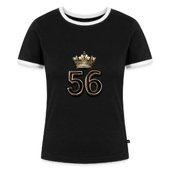 56 Nombre Couronne - T-shirt contrasté Femme - noir/blanc - Devant - Selfina (174cm)