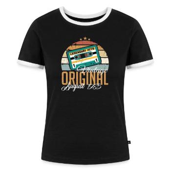 Août 1985 Jubilé 1985 Légendes Août - T-shirt contrasté Femme - noir/blanc - Devant - Selfina (174cm)