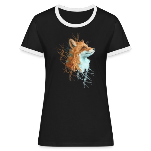 Happy the Fox - Frauen Kontrast-T-Shirt