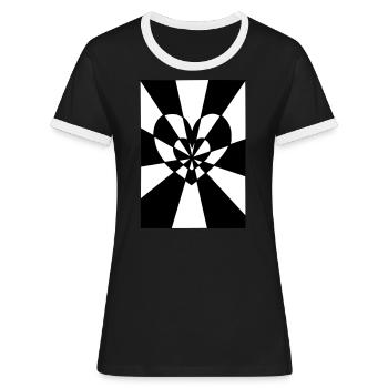 Rayon du cœur - T-shirt contrasté Femme - noir/blanc - Devant - Selfina (174cm)