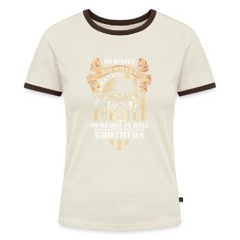 War Veteran Demonstration - Women's Ringer T-Shirt - blue/white - Front